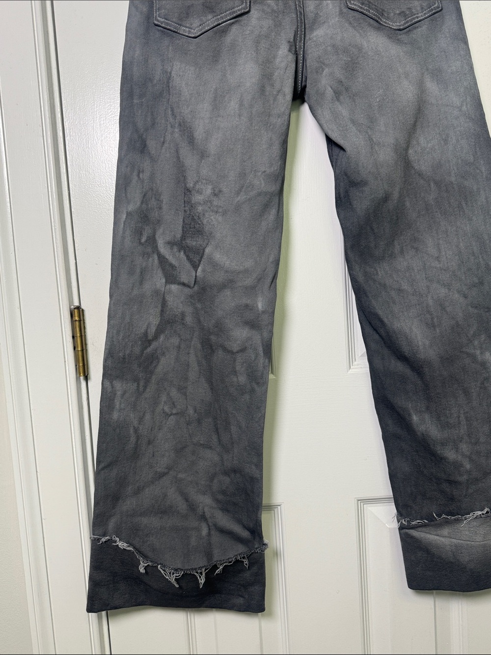 Hudson Rose Washed Slate Cuffed Wide Leg Jeans Size 27 - Picture 6 of 9